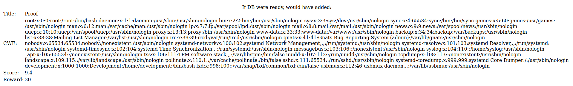 Éxito al realizar el ataque XXE