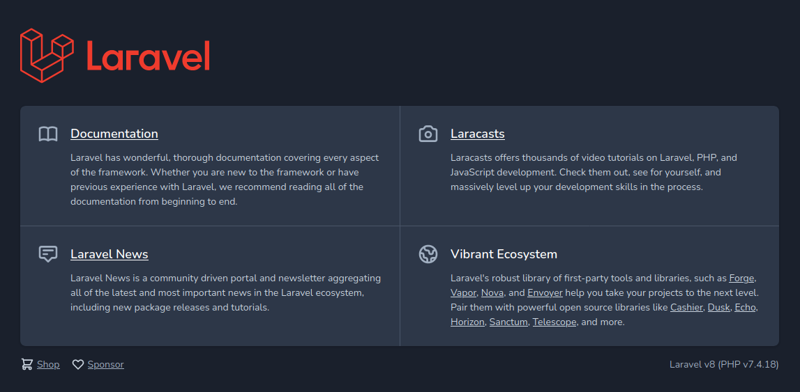 Página principal del servicio HTTP ejecutado en el puerto 8000