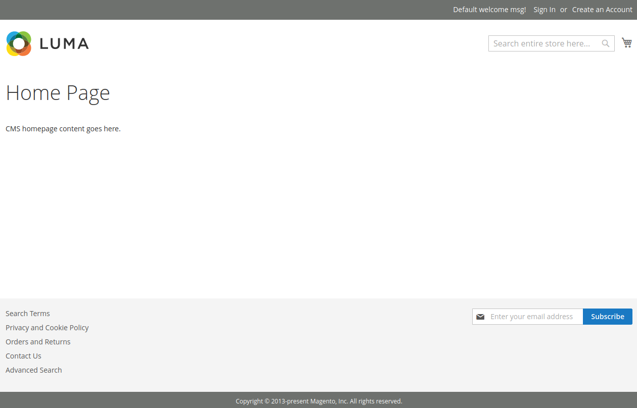 Página principal del servidor web
