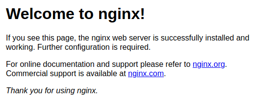 Página por defecto de Nginx
