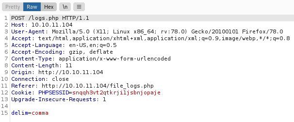 Petición a "logs.php"