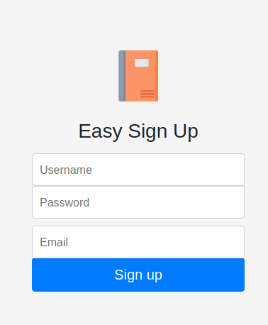 Página de registro del servidor web